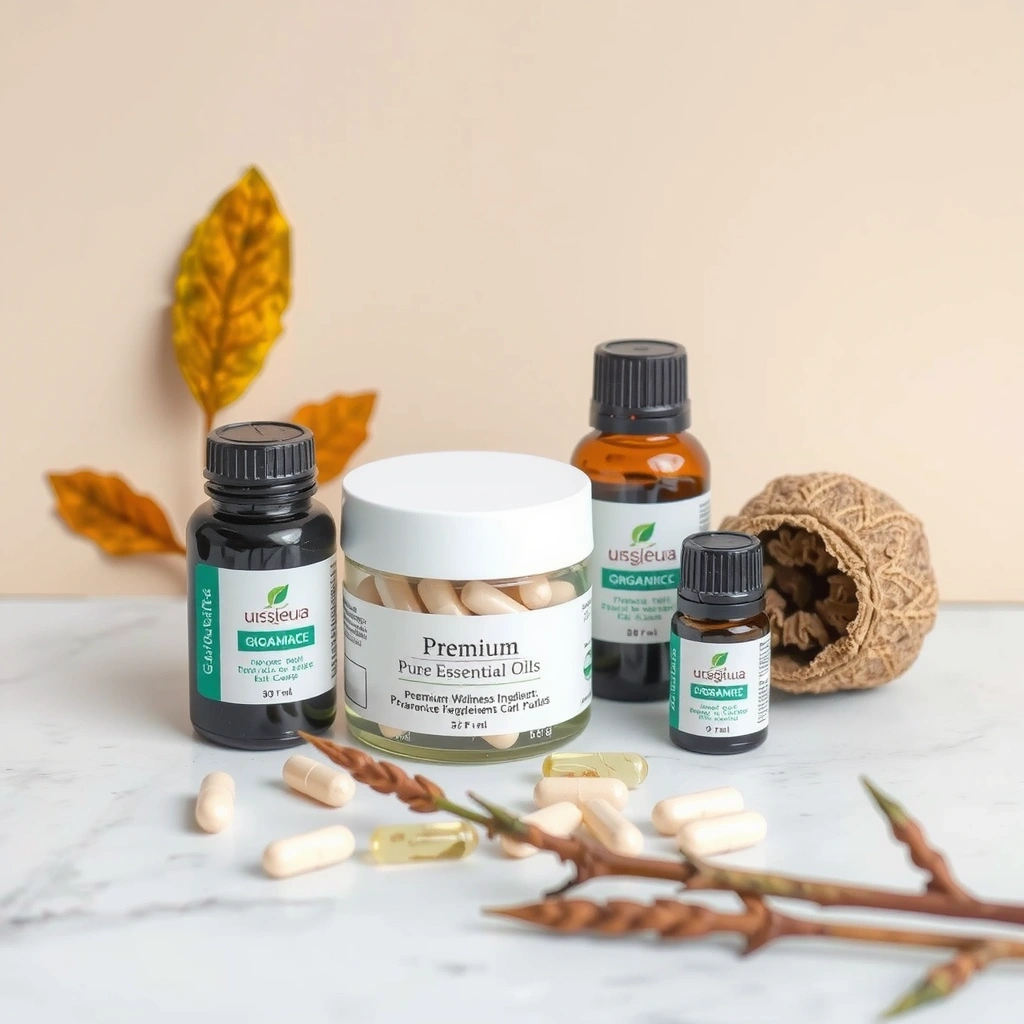 Premium natural ingredients arranged aesthetically