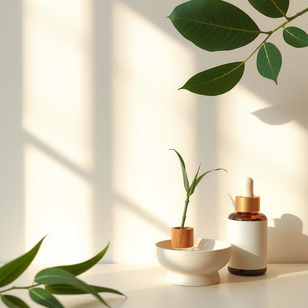 Wellness lifestyle background with natural elements